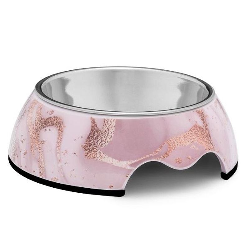 Hundeskål Petite Cloé i melamin, 200 ml  marmorert rosa/rosé
