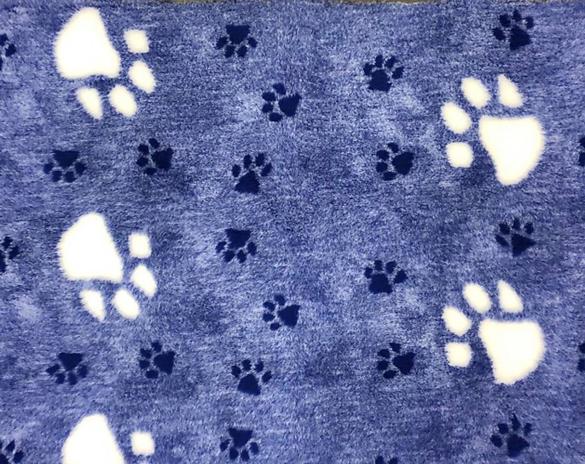 Vetbed Big Foot - blå m/ hvite poter