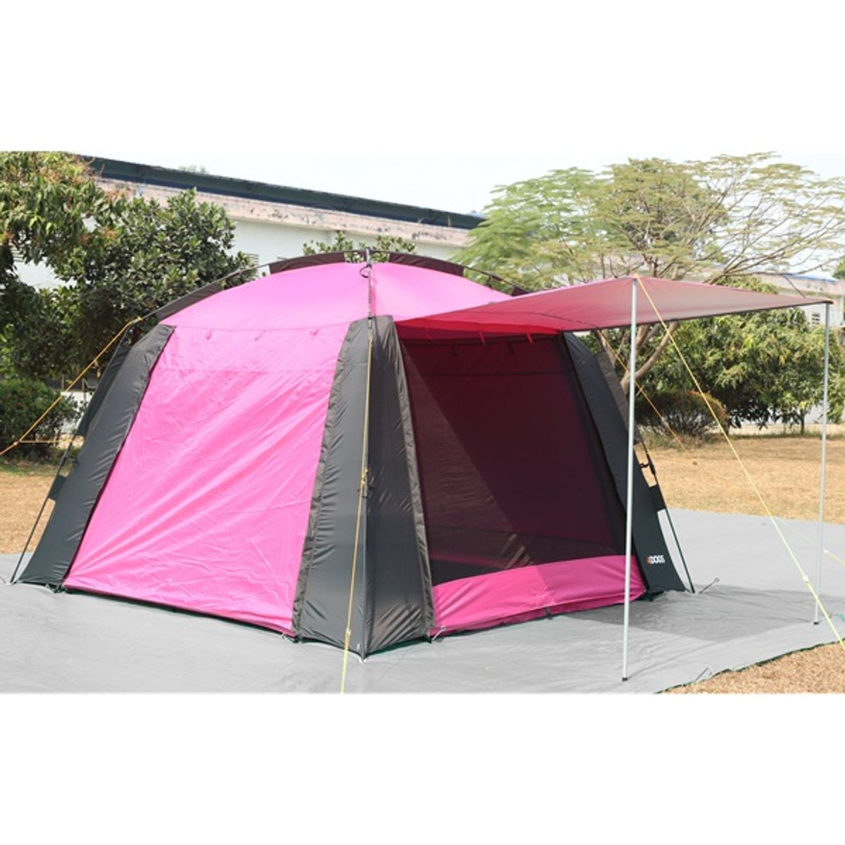 Utstillingstelt Easy up, 3 x 3 m - rosa/svart