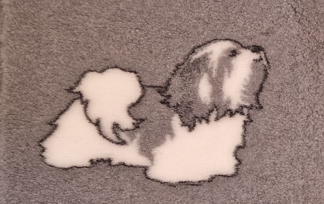 Hovedbilde Vetbed lysegrått med bichon ...