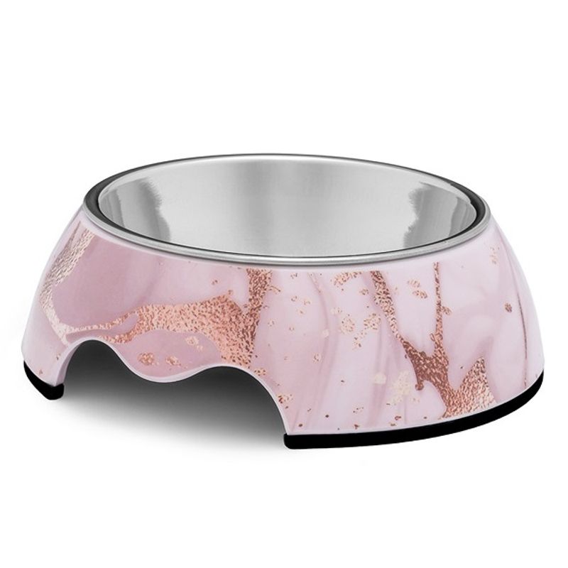 Hundeskål Petite Cloé i melamin, 200 ml  marmorert rosa/rosé