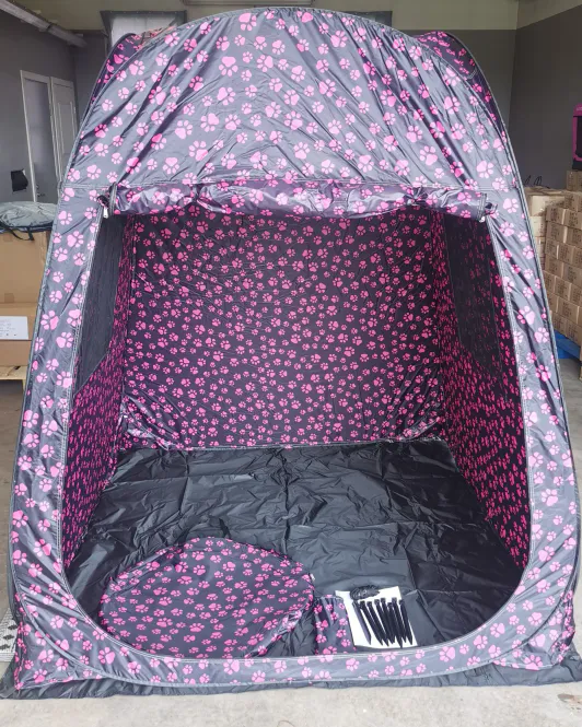 Hovedbilde Pop-up-telt, svart med rosa ...