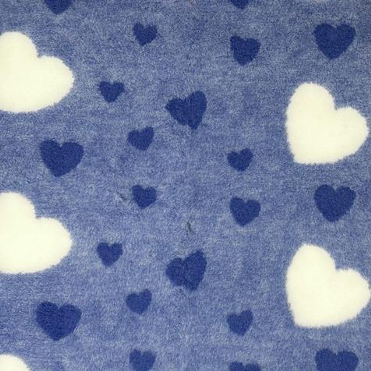 Vetbed blå - hvite og blå hjerter